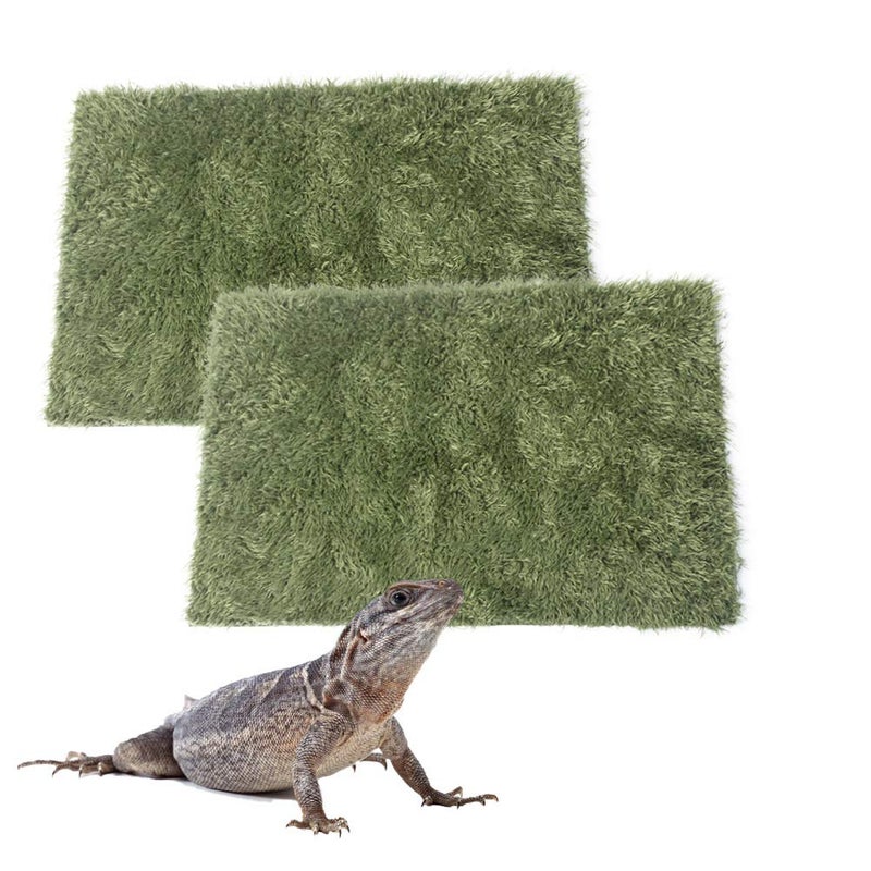 kathson 2pcs Reptile Carpet Terrarium Liner Tortoise Bedding Reptile Substrate Liner Mat Pet Cage Mats Supplies for Lizard Snake Bearded Dragon Gecko Chameleon Turtle Iguana (11.81 X 7.87 in) - Image 1